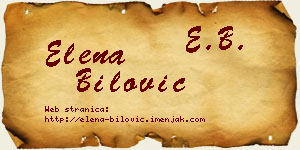 Elena Bilović vizit kartica